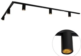 Modern sínrendszer 5 fekete spotlámpával, 1 fázisú GU10 50 mm - Iconic Ruby