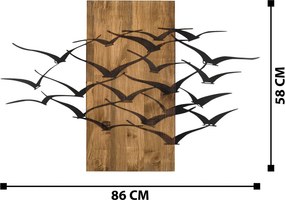 Migration fém fali dekoráció, 86×58 cm