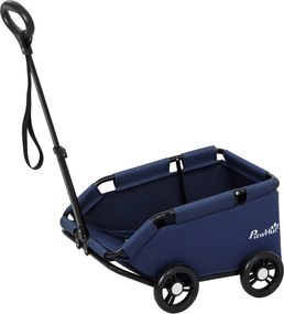PawHut Kutyakocsi Összecsukható Kisállat Kocsi Mini Kutyakocsi Állítható Tolókar Nyitott Tervezés Párna Tárolótáska és Kerekek 53x45x28 cm Sötét Kék |