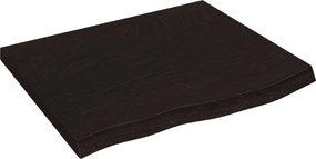 vidaXL sötétbarna kezelt tömör fa fürdőszobai pult 60x60x(2-4) cm