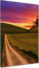 Vászonkép 80x120 Naplemente Hegyek Fa