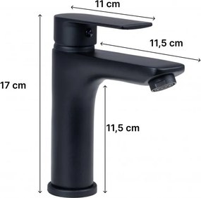 Erga Elena, mosogató csaptelep h-170, fekete matt, ERG-YKA-BU.ELENA24-BLK