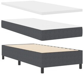 Boxspring Ágy Matraccal Sötét Szürke 100x200 cm Kordbársony Anyag