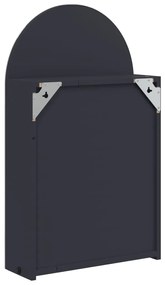 szürke ívelt tükrös fürdőszobaszekrény LED-del 42 x 13 x 70 cm