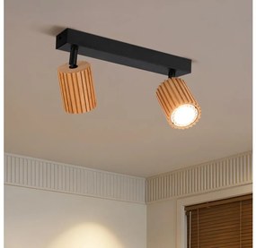Brilagi - MODERN WOOD spotlámpa 2xGU10/8W/230V kaucsukfa/fekete