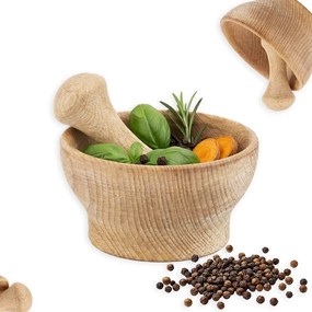 Konyhai Fa Mozsár Fűszerkeverővel 10 CM