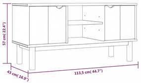 OTTA tömör fenyőfa TV-szekrény 113,5 x 43 x 57 cm