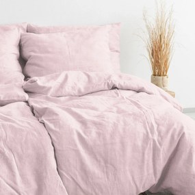 Goldea lenvászon keveréket tartalmazó ágyneműhuzat - púderrózsaszín 140 x 200 és 70 x 90 cm