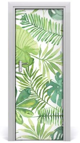 Fotótapéta ajtóra trópusi levelek 75x205 cm