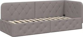 vidaXL Sarokágy keret fejtámlával Tópszínű 80 x 200 cm szövet