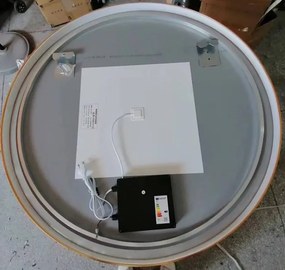 Erga Olivia, kerek LED tükör 80cm, arany fém keret, 1840 lm, 6500K, első világítás, ERG-V01-202-8080-GD