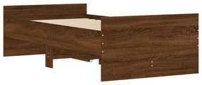 barna tölgyszínű műfa ágykeret fiókokkal 100 x 200 cm