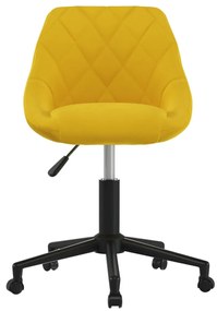 vidaXL mustársárga bársony forgó irodaszék