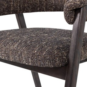 Sötétbarna kárpitozott karfás étkezőszék Tunar – WOOOD