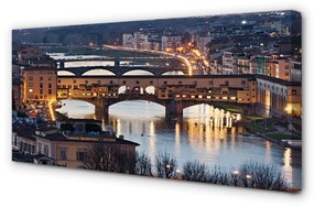 Canvas képek Olaszország Bridges éjszaka folyó 100x50 cm