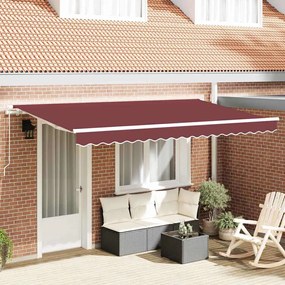 Behúzható napellenző Burgundi 350 x 200 cm Pamut és Alumínium