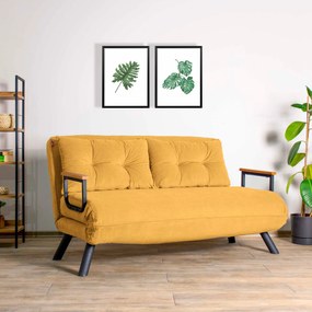 2 személyes kanapéágy Homoko 2-Seater - Mustársárga