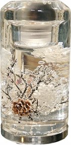 Üveg Gyertyatartó Fagyos Téli Képpel Tealight És Led Gyertyákhoz Ünnepi