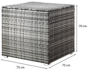 Casaria® Tárolódoboz 75x75x70 cm - szürke