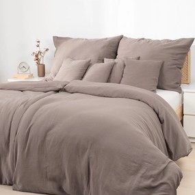 Goldea muszlin ágyneműhuzat – kávébarna 140 x 200 és 70 x 90 cm