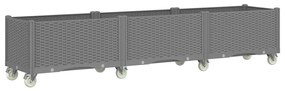 világosszürke PP rácsos kerekes ültetőláda 240 x 50 x 54 cm