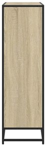 sonoma tölgy szerelt fa és fém könyvszekrény 97,5x33x107,5 cm