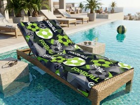 Gyorsan száradó XL strand fürdőlepedő GOAL színes 100 x 180 cm, 100% mikroszál