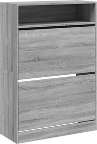 vidaXL szürke sonoma cipőszekrény 2 kihajtható fiókkal 80x34x116 cm