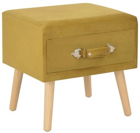 2 db mustársárga bársony éjjeliszekrény 40 x 35 x 40 cm