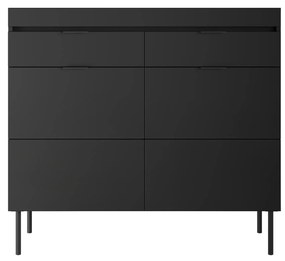 Sentia komód 105 cm, kétajtós két fiókkal - fekete / fekete
