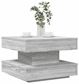 Szürke sonoma dohányzóasztal 360 fokban forgatható 50x50x34,5cm
