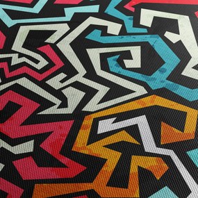 Grafikus absztrakciós kép (órával) (90x30 cm)