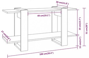 fehér magasfényű szerelt fa könyvszekrény 100 x 30 x 51 cm