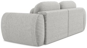 Világosszürke kordbársony kinyitható-tárolóhelyes kanapé 266 cm Kini – Makamii