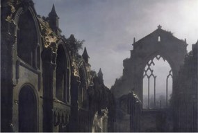 Dekoratív fotótapéta falra Könnyű összeszerelés Gótikus romok 104x70 Ragasztó