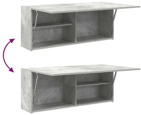 betonszürke szerelt fa fali fürdőszobaszekrény 100 x 25 x 40 cm