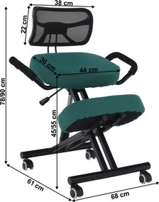 Ergonomikus zsámoly, zöld/fekete, RUFUS
