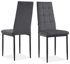 Antracitszürke bársony étkezőszék szett 2 db-os Becca – Støraa