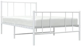 fehér fém ágykeret fej- és lábtámlával 90 x 190 cm
