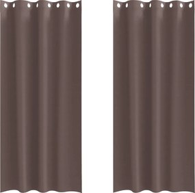 vidaXL Fekete Függöny Gyűrűkkel 2 pcs Sötét Barna 245 x 140 cm