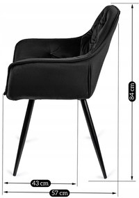 Fekete Bársony Étkezőszék. POLA