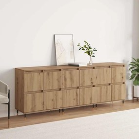 Oldalszekrények 3 pcs kézműves tölgy 180 x 35 x 70 cm Faanyag