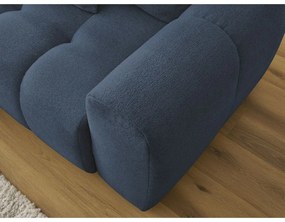 Kék zsenília kinyitható-tárolóhelyes sarokkanapé (bal oldali-heverő résszel) Roxelane – Bobochic Paris