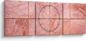 Kép - Rózsaszín, márványozott csempe (órával) (90x30 cm)