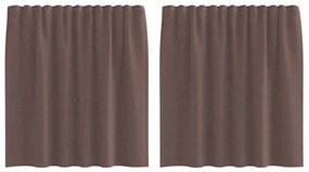 2 db barna fátyolfüggönyök fülecske tetejével 140x260 cm