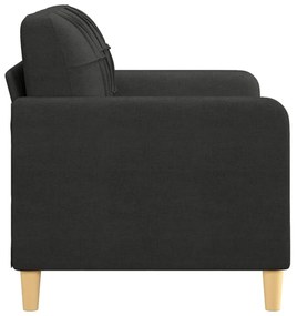 kétszemélyes fekete szövetkanapé 120 cm