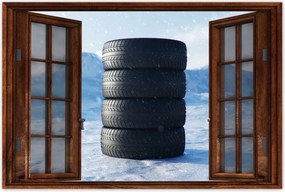 Poszterek 60x40 4 Nyári gumiabroncsok a hóban