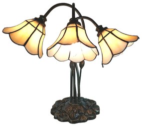 Tiffany asztali lámpa Bézs 46x28x63 cm