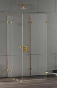 New Trendy Eventa Gold Shine zuhanykabin 90x90 cm négyzet arany fényes/átlátszó üveg EXK-4824
