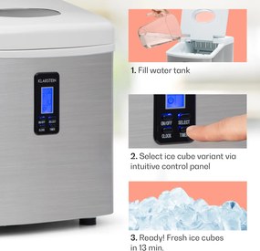 Klarstein Mr. Black-Frost, jégkocka készítő, 150 W, jégkockagyártó
